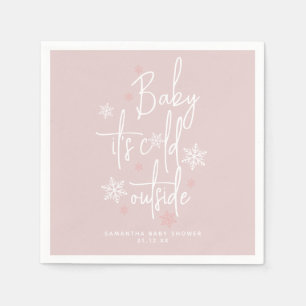 Serviette En Papier Simple minimaliste hiver moderne bébé fille douche