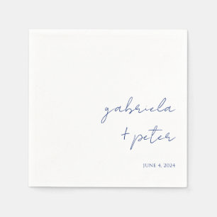 Serviette En Papier Simple minimaliste Marine bleu Mariage moderne