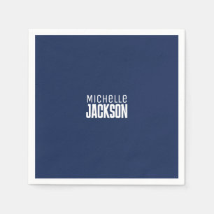 Serviette En Papier Simple minimaliste Moderne Votre Nom Message