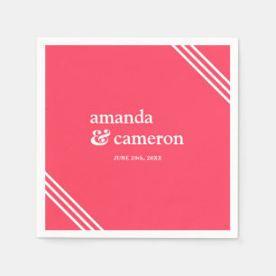 Serviette En Papier Simple moderne élégant Mariage de corail brillant