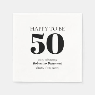 Serviette En Papier Simple Moderne Fête Surprise pour 50 ans