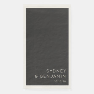 Serviette En Papier Simple moderne minimaliste mariage personnalisé no