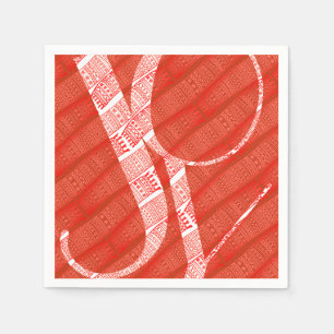 Serviette En Papier Simple moderne Motif rouge Noël Joie