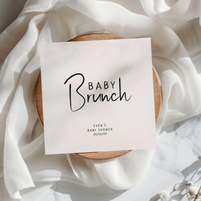 Serviette En Papier Simple moderne Neutral Bébé Brunch Napkins (Créateur téléchargé)