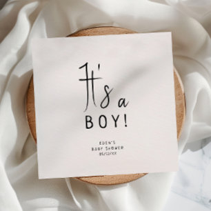 Serviette En Papier Simple moderne Neutre C'est un garçon ! Baby showe