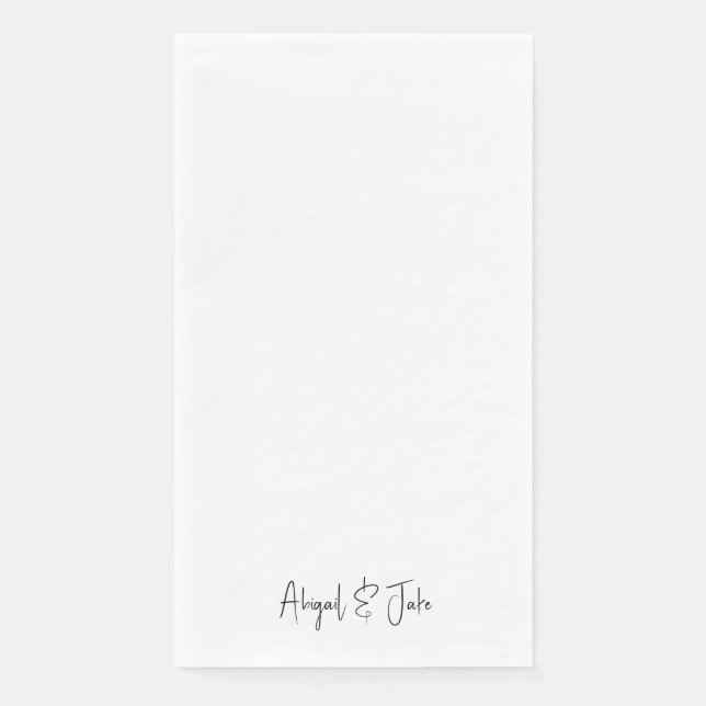 Serviette En Papier Simple moderne Noms de script II Mariage (Devant)