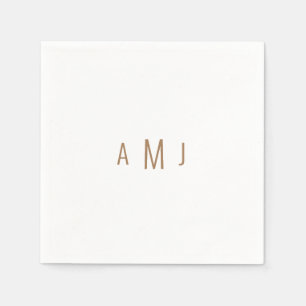 Serviette En Papier Simple Moderne Police Couple Or Monogramme