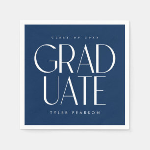 Serviette En Papier Simple moderne Type Blue Graduation Party