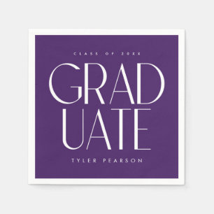 Serviette En Papier Simple moderne Type Purple Graduation Party