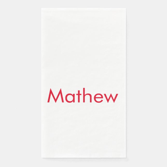 Serviette En Papier simple monogramme de lettre initiale ajoutez votre (Devant)