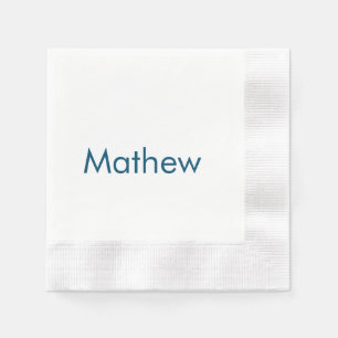 Serviette En Papier simple monogramme de lettre initiale ajoutez votre