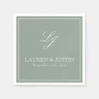 Simple Monogramme Sage Green Élégant Mariage de sc