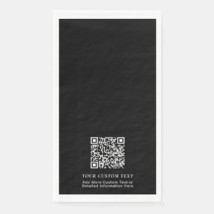 Serviette En Papier Simple noir personnalisé QR Code professionnel