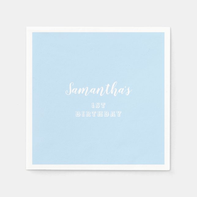 Serviette En Papier Simple Pastel Blue (Devant)