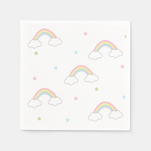 Serviette En Papier Simple Pastel Rainbow Cake (Devant)