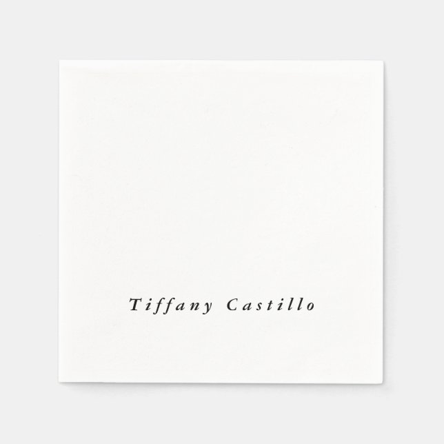 Serviette En Papier Simple Plain Élégant Moderne (Devant)