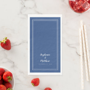 Serviette En Papier Simple Réception de Mariage Moderne Minimaliste Bl