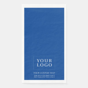 Serviette En Papier Simple Royal Blue Custom Business Logo promotionne