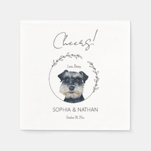 Serviette En Papier Simple Schnauzer Mariage Cocktail  Napkins