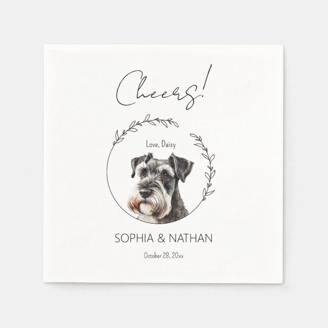Serviette En Papier Simple Schnauzer Mariage Cocktail  Napkins (Devant)