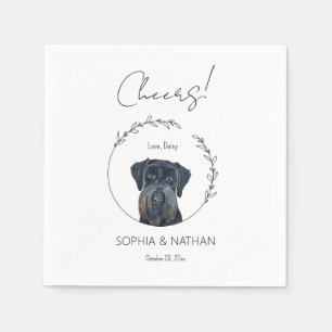 Serviette En Papier Simple Schnauzer Mariage Cocktail Napkins