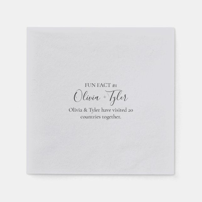 Serviette En Papier Simple Script Fun Fact Réception de mariage (Devant)