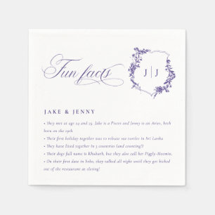 Serviette En Papier Simple Script Lilac Purple Mariage Logo Faits amus