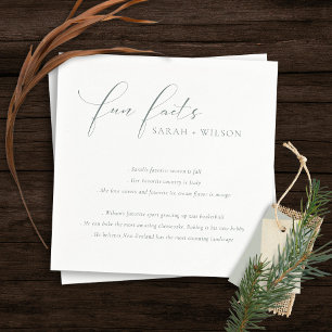 Serviette En Papier Simple Script Mariage Noir Blanc Faits Amusants