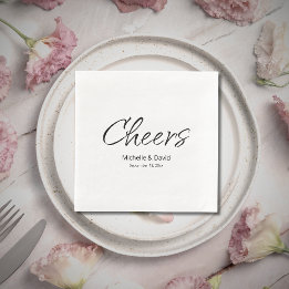 Serviette En Papier Simple Script Moderne Réception De Mariage Décontr