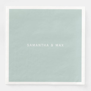 Serviette En Papier Simple Seafoam Couples Noms Dîner Moderne