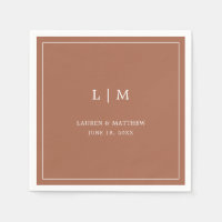 Simple Terracotta Monogramme Mariage élégant