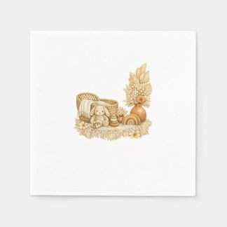 Serviette En Papier Simple Watercolor Boho Baby Shower Napkins