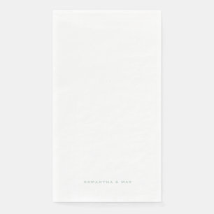 Serviette En Papier Simple White Seafoam Couple Names Modern Guest