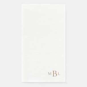 Serviette En Papier Simplement Élégant Monogramme Or Ii