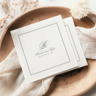 Serviette En Papier Simplement Élégantes Serviettes de Mariage à Monog
