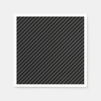 Serviette En Papier Simples bandes diagonales noires et fumantes noire