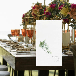 Serviette En Papier Simplicité et aquarelle Ivy Mariage Couple Names