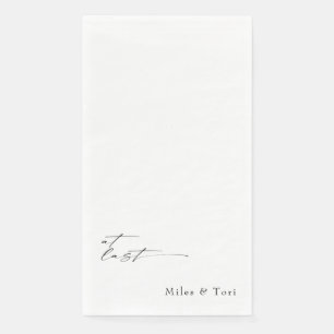 Serviette En Papier Simplicité Moderne Blanc À Dernier Mariage