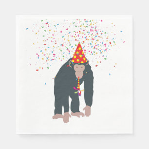 Serviette En Papier Singe Chimpanzé Fête Animaux Fête Fête