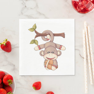 Serviette En Papier Singe Tenant Un Football