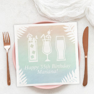Serviette En Papier Sip and Dip Pool Party Anniversaire