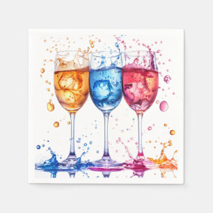 Serviette En Papier 🎉 💫 "Sip of Elegance" - Vibrant Toasting Napkins