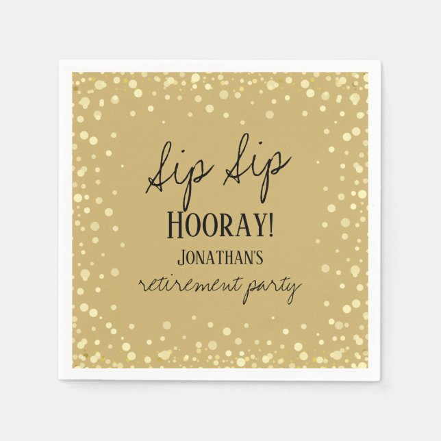 Serviette En Papier Sip Sip Hooray Félicitations Retraite serviettes (Devant)