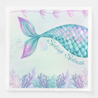 Serviette En Papier Sirène de Splish Splash Anniversaire de Bash Napki