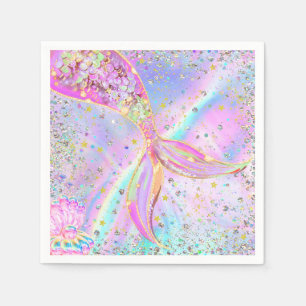 Serviette En Papier Sirène lunaire sous la fête d'anniversaire de la m