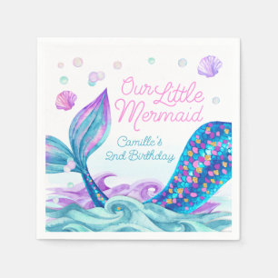 Serviette En Papier Sirène sous la fête d'anniversaire de l'eau