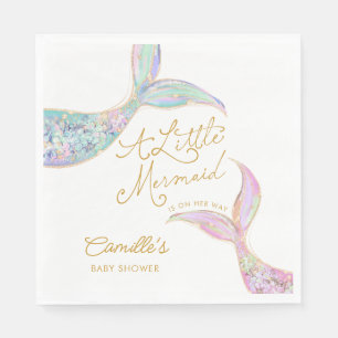 Serviette En Papier Sirène sous le Baby shower marin