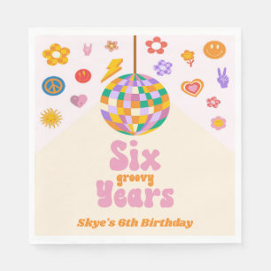 Serviette En Papier Six années Super Boule Disco 6e fête d'anniversair