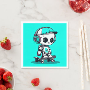 Serviette En Papier Skate SkullBot