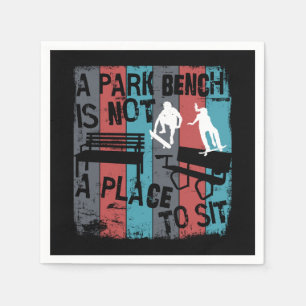 Serviette En Papier Skateboard - Skateboard Funny Park Bench